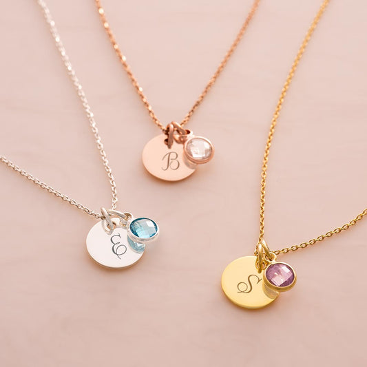 Initials Birtstone Necklace