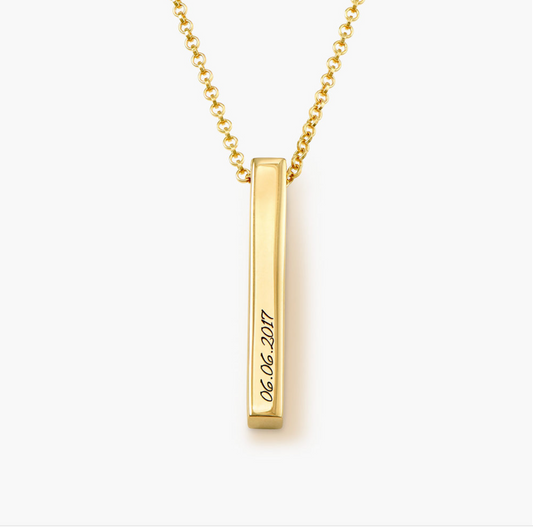 Personalised Pillar Bar Necklace
