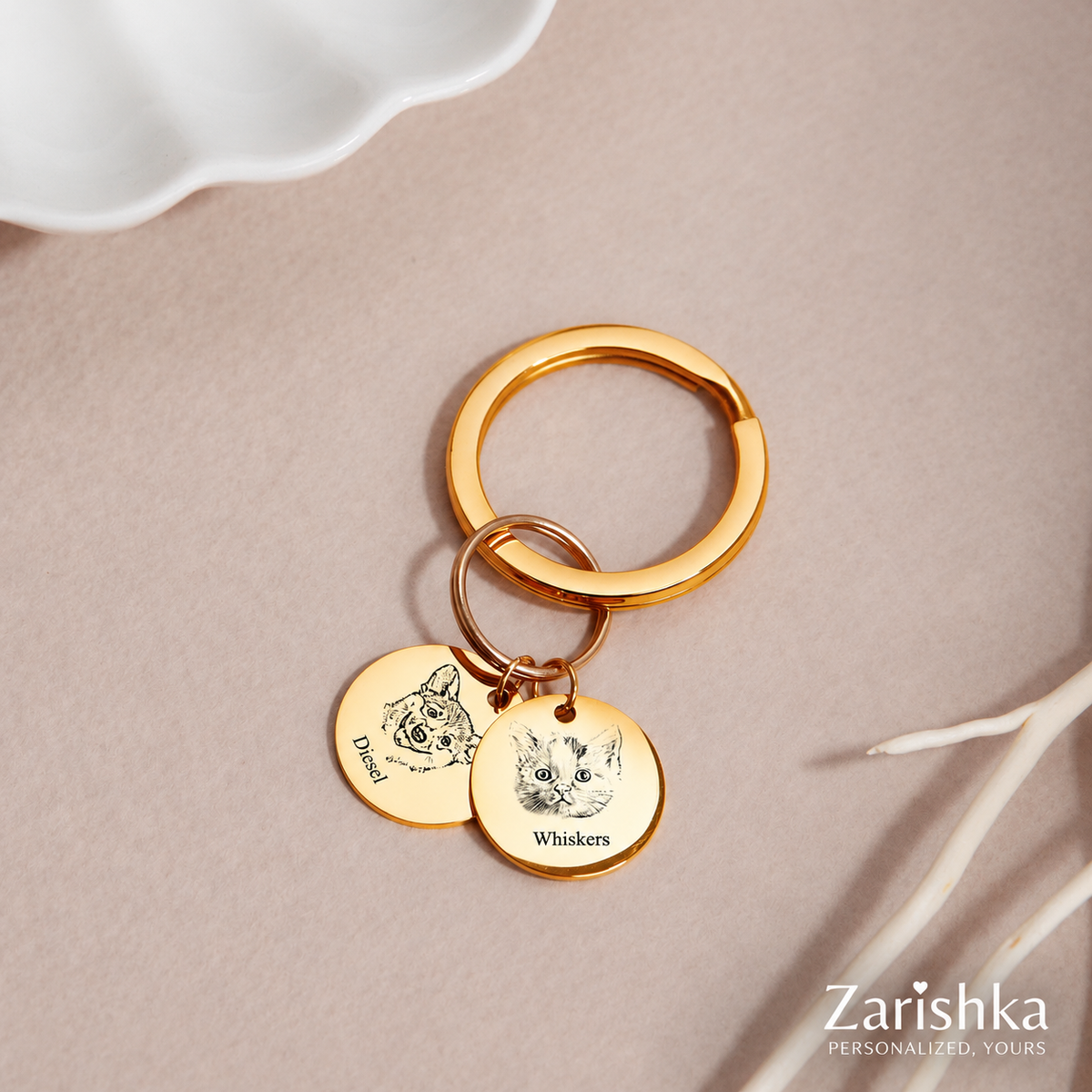 Personalised Pet Portrait Keychain