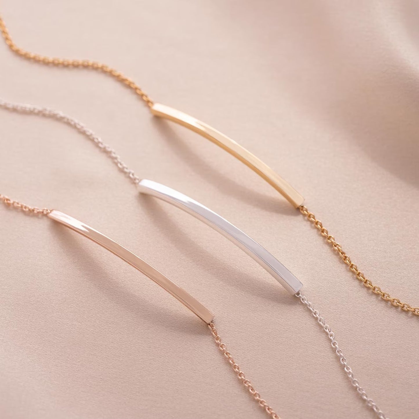 Hidden Message Curved Bar Bracelet