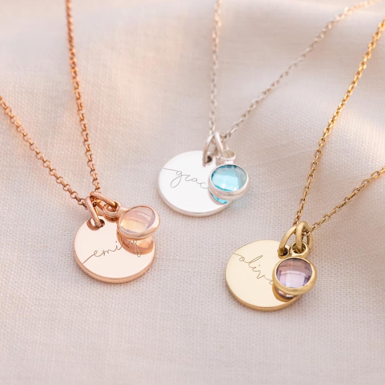 Personalised Birthstone Necklace – Zarishka - Main Image