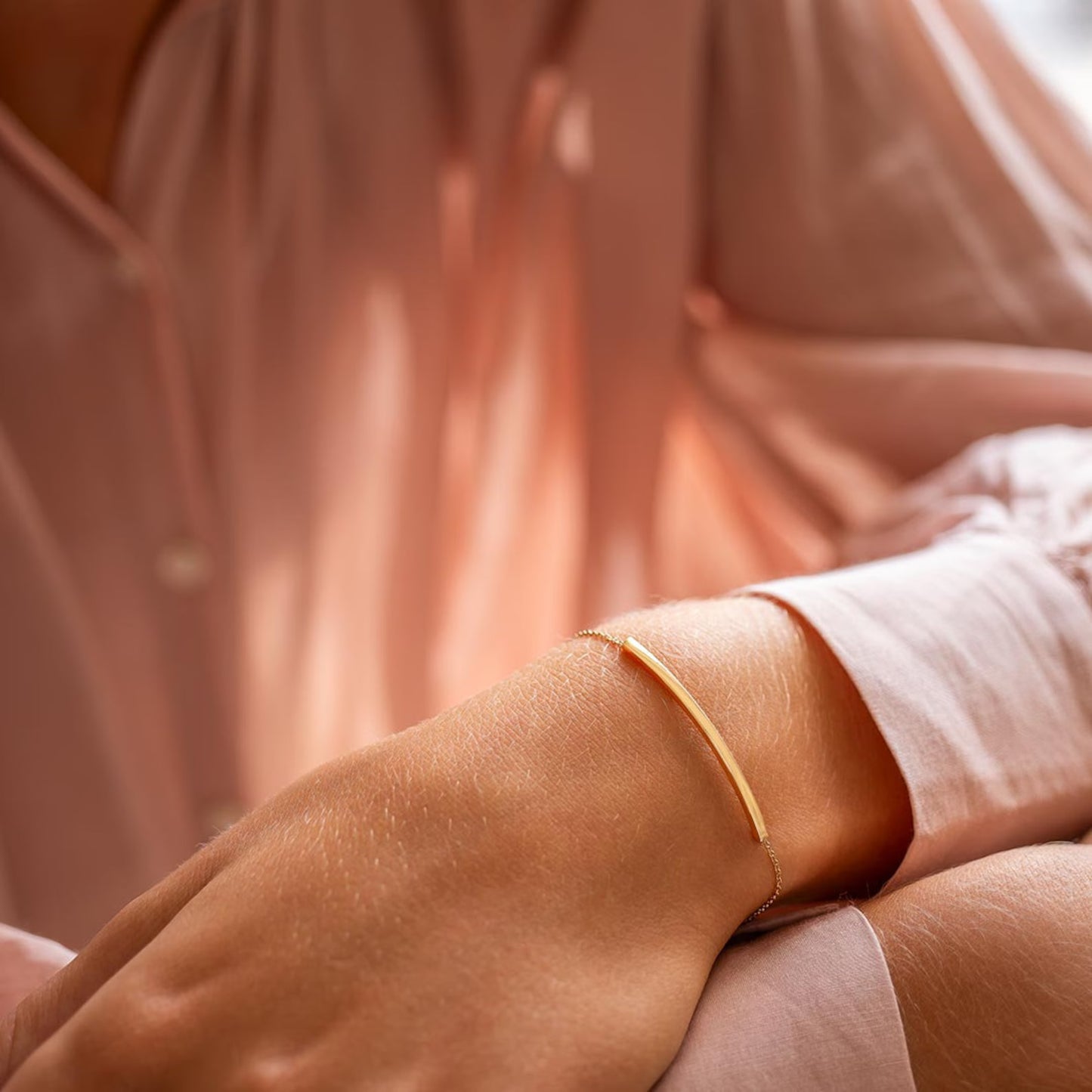 Hidden Message Curved Bar Bracelet