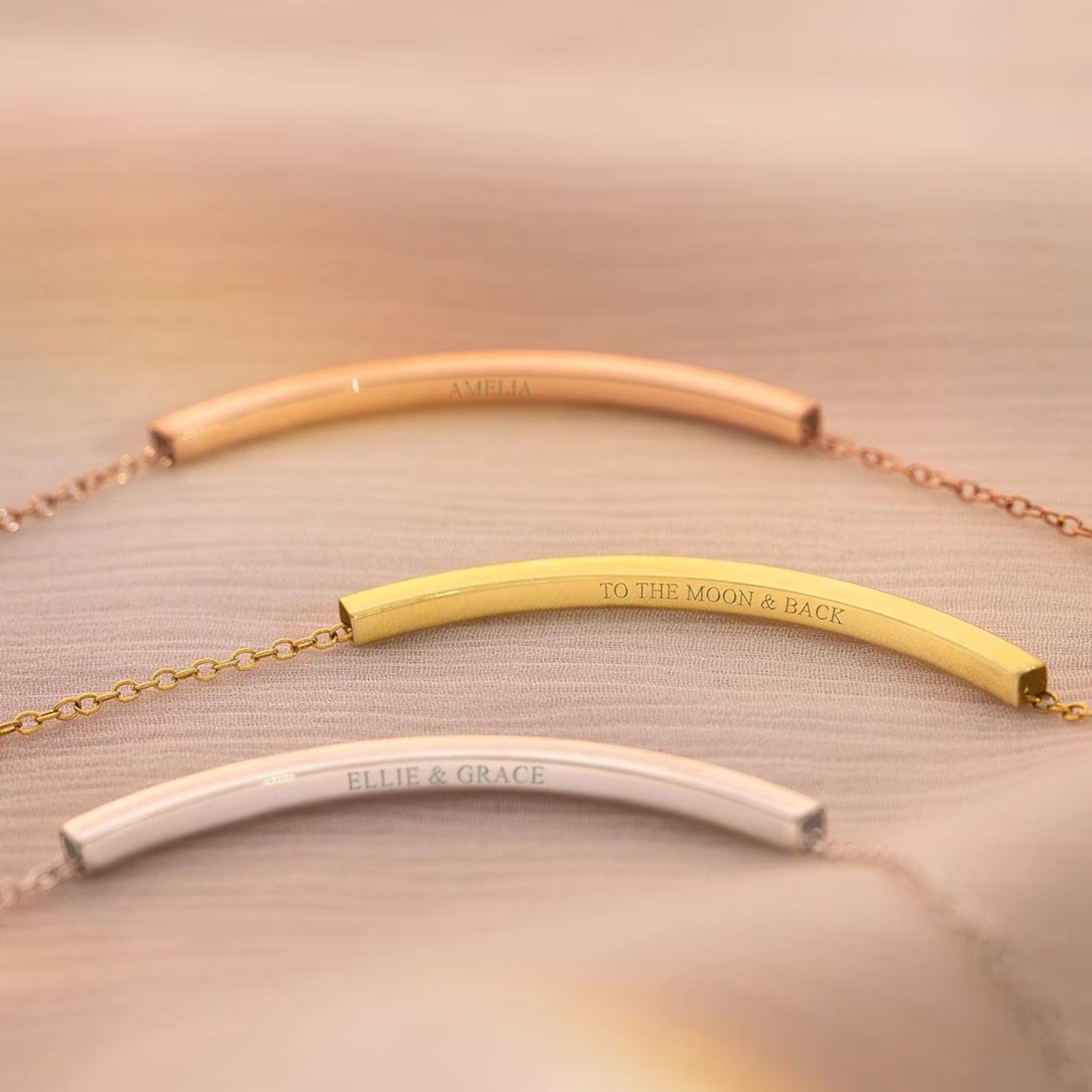 Hidden Message Curved Bar Bracelet