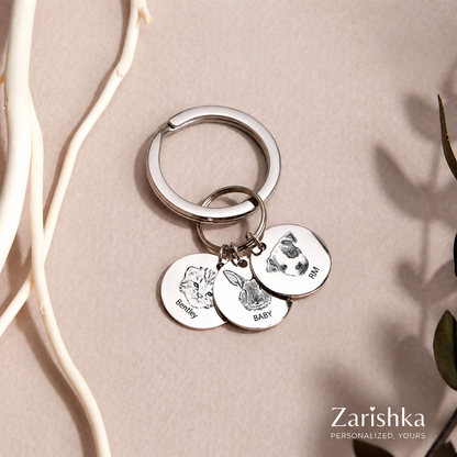 Personalised Pet Portrait Keychain