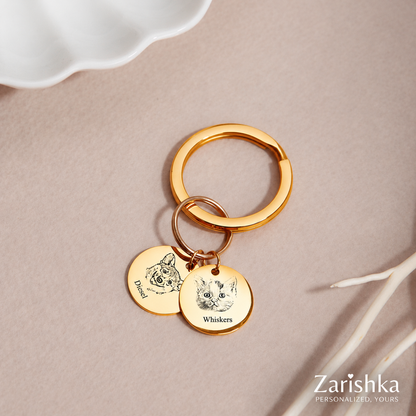 Personalised Pet Portrait Keychain