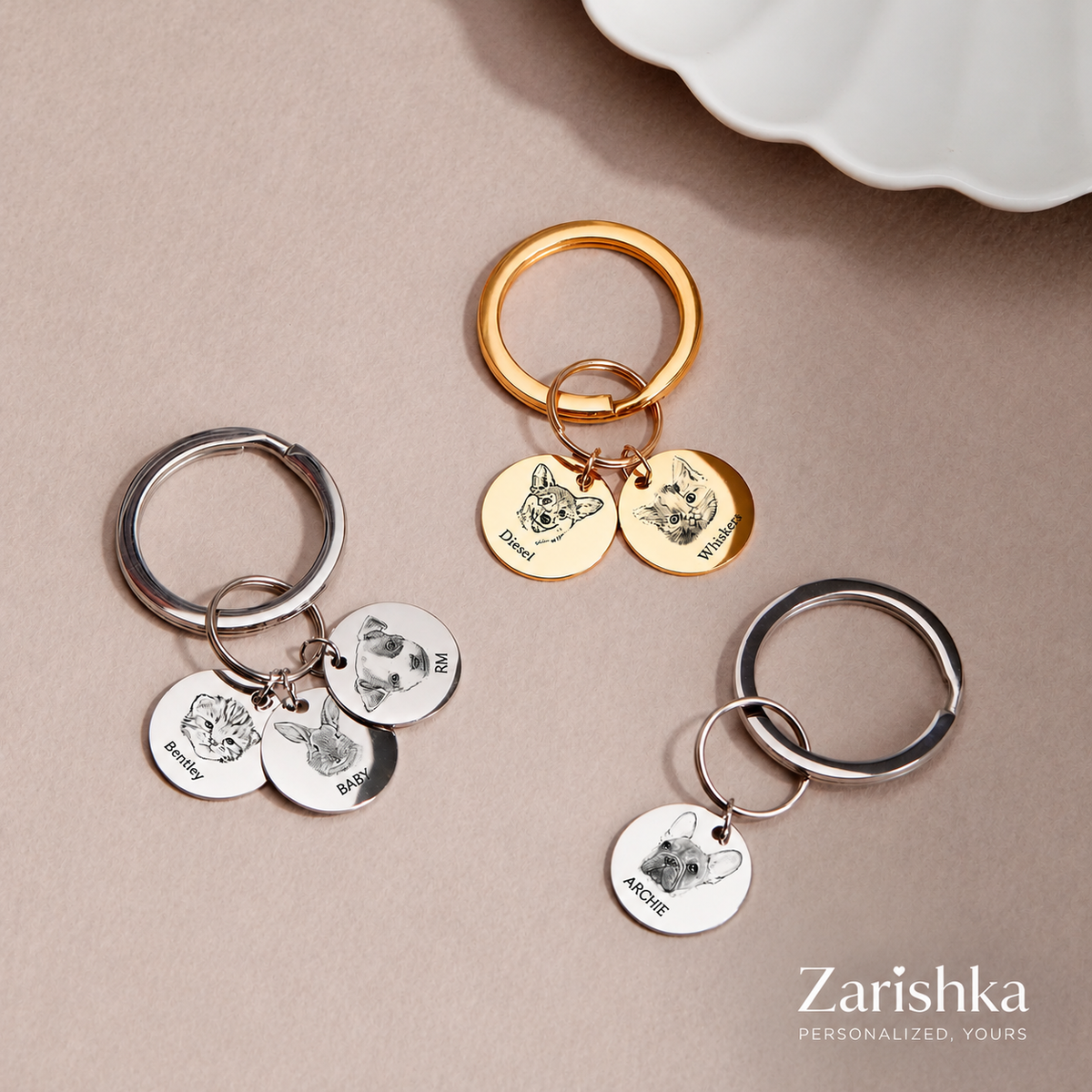 Personalised Pet Portrait Keychain