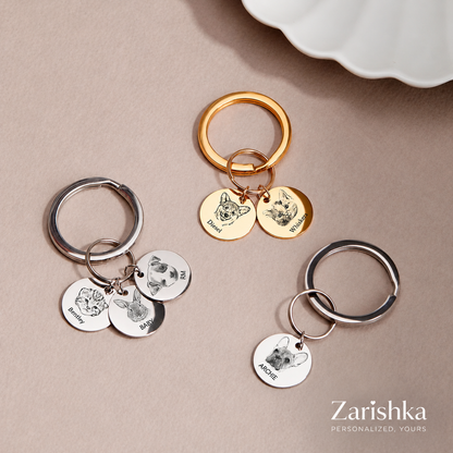 Personalised Pet Portrait Keychain