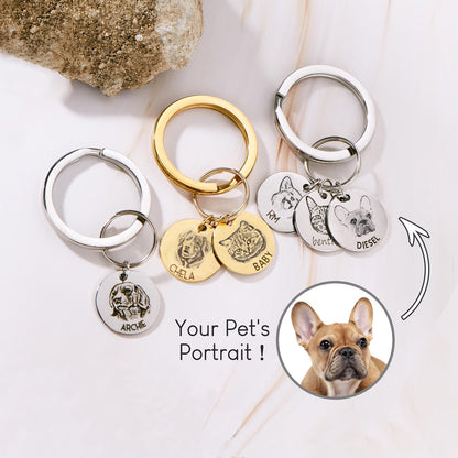 Personalised Pet Portrait Keychain