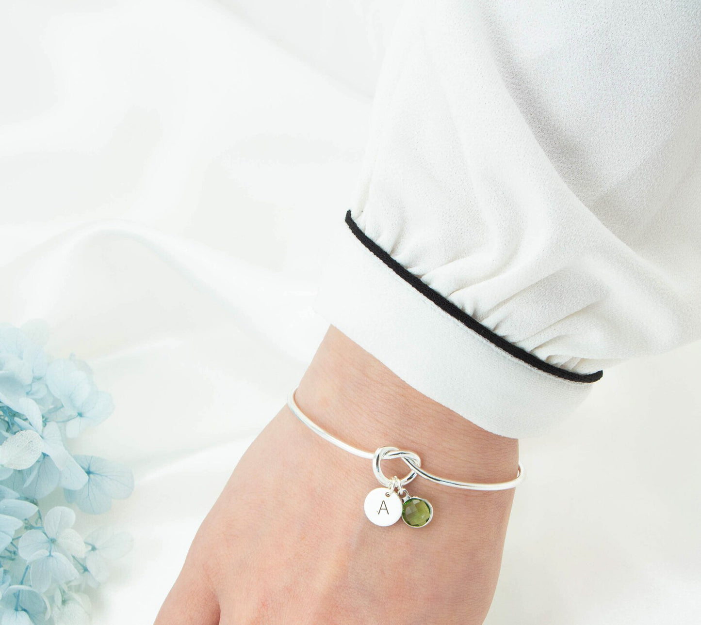Personalized Knot Bracelet with Birthstone | Demifine Jewellery