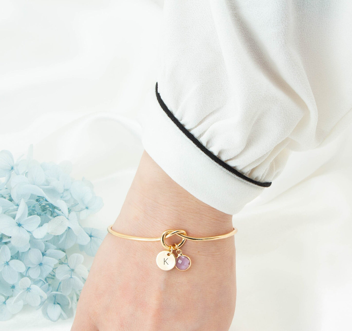 Personalized Knot Bracelet with Birthstone | Demifine Jewellery